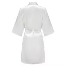 Grass Green Satin Bridal Party Robes With White Letter Bridesmaid Style
