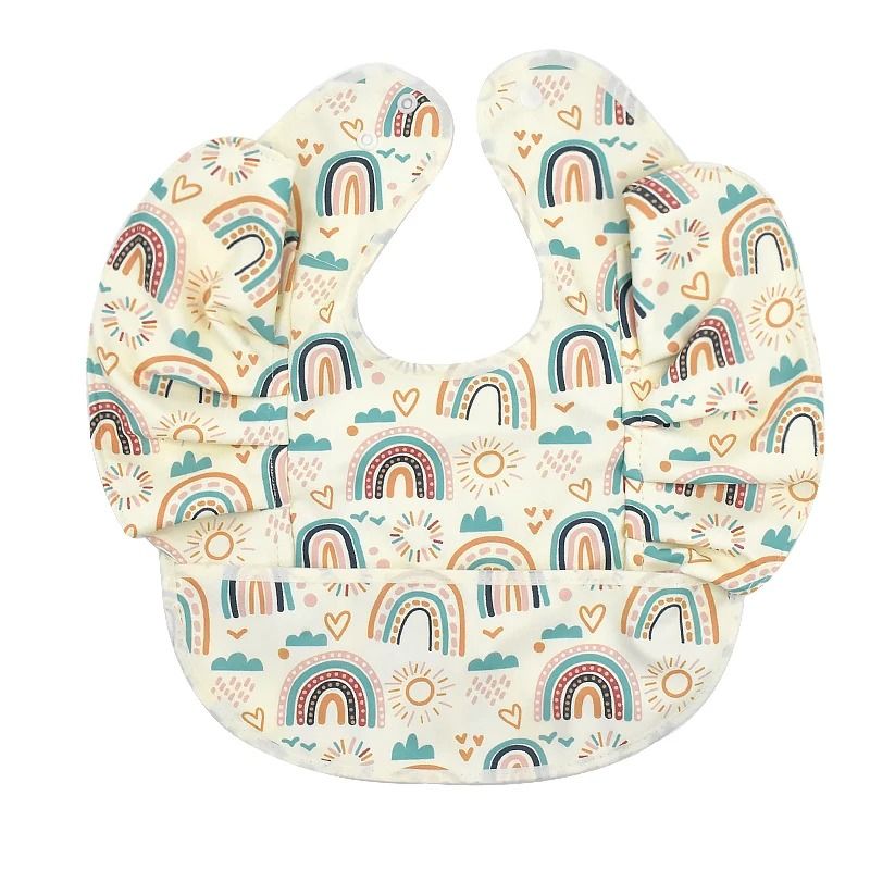 Soft Waterproof Baby Feeding Bib with Front Pocket