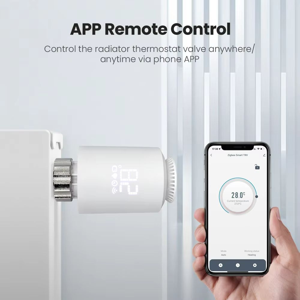 Tuya Smart ZigBee 3.0 Thermostatic Radiator Valve – TRV Temperature Controller with Alexa & Google Home Support