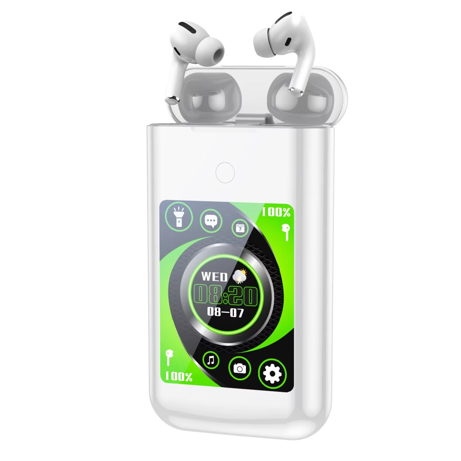 TouchView 2.8in Screen Bluetooth Earbuds with Power Bank Case