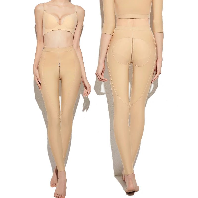 Womens Post-Liposuction Compression Shapewear – Thigh & Belly Control Recovery Pants Medical Body Shaper