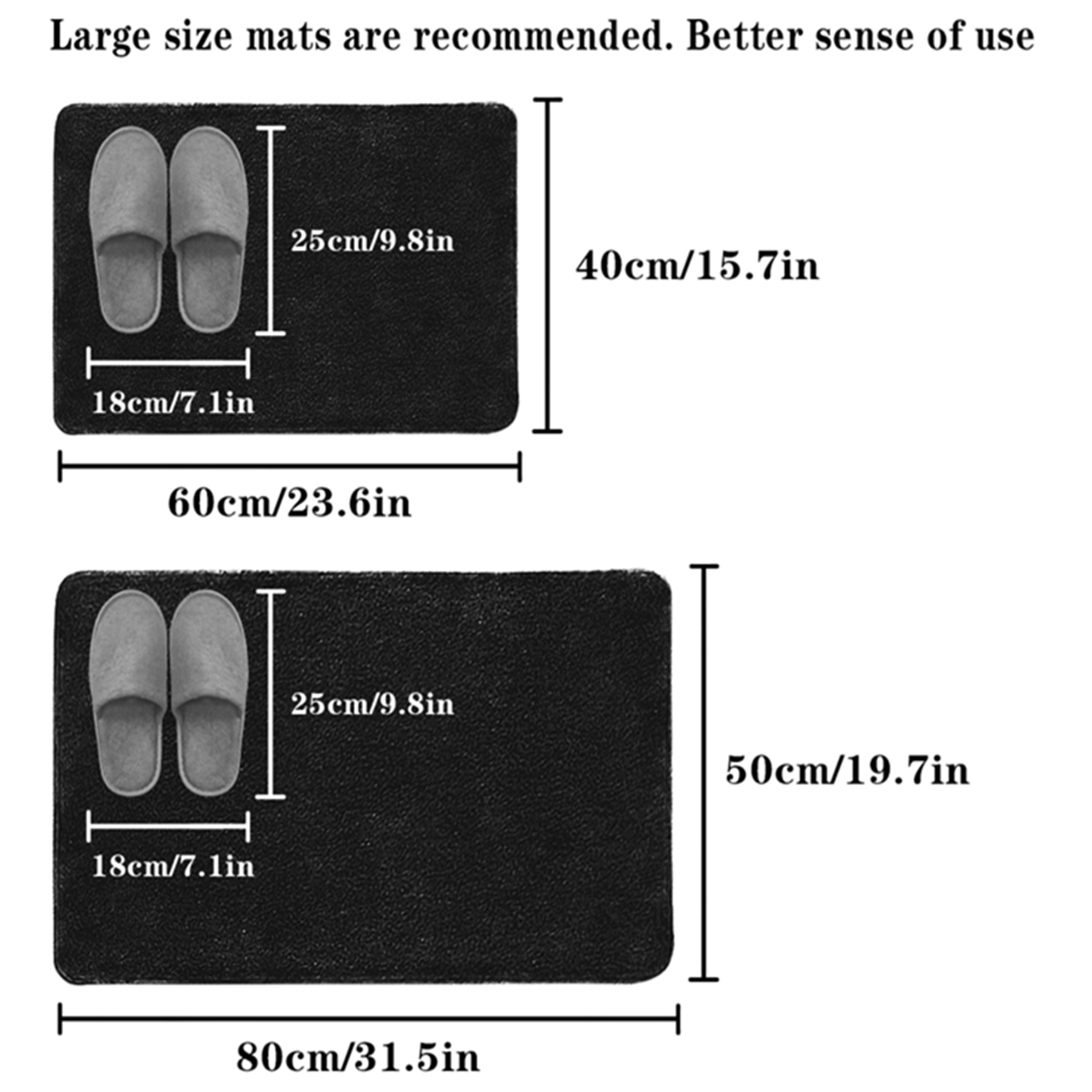 Soft Water Absorbing Bathroom Anti-Slip Mat Flannel Fabric Door Mat for Home Decoration