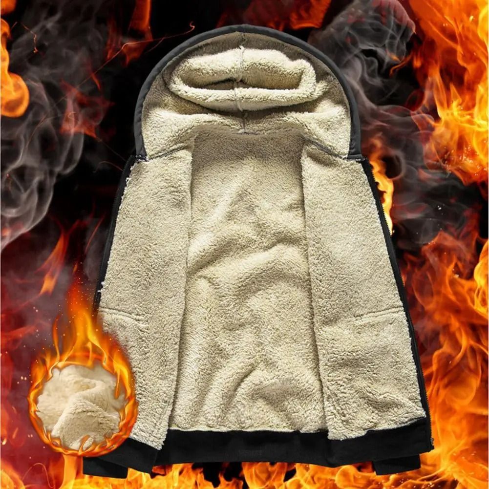 Warm Fleece Lined Zipper Jacket with Pockets for Men and Women Winter Wear