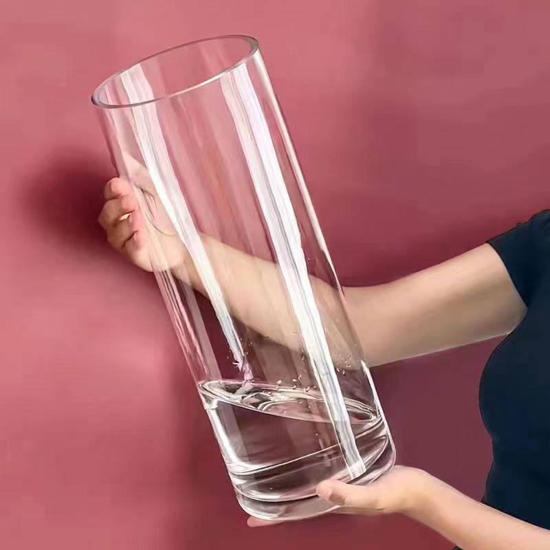 Clear Acrylic Cylinder Vase for Wedding Centerpieces and Hydroponic Flowers
