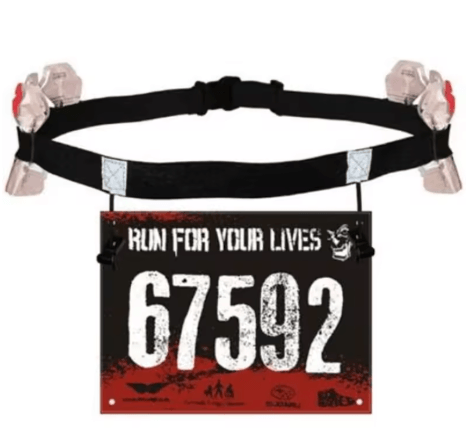 Running Race Number Belt Adjustable Bib Holder Waist Pack with 6 Gel Loops for Triathlon and Marathon