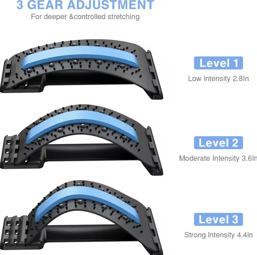 Multi-Level Back Stretcher for Back Pain Relief with Lower and Upper Back Support
