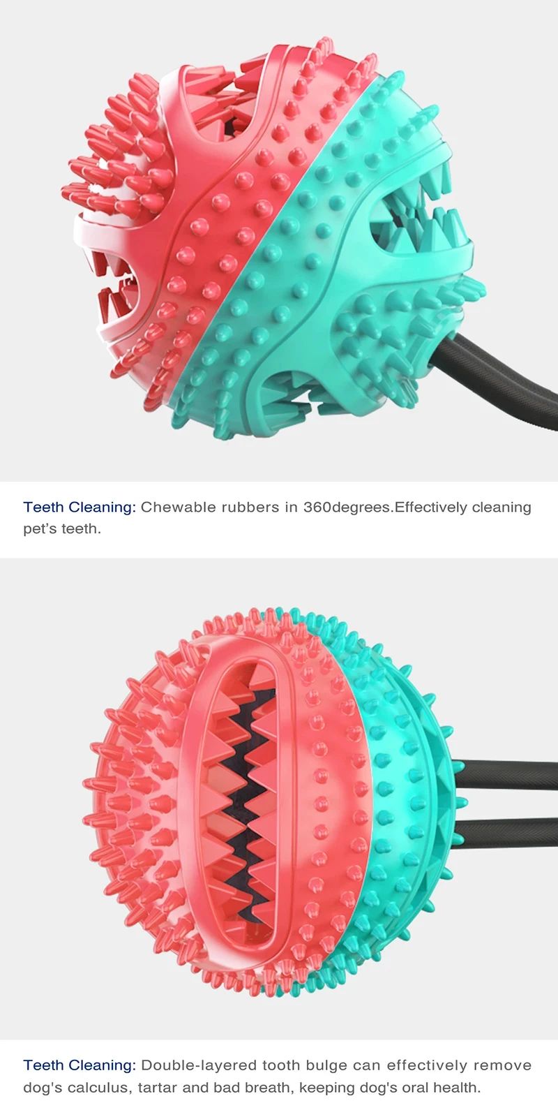 Interactive Suction Cup Dog Chew Ball