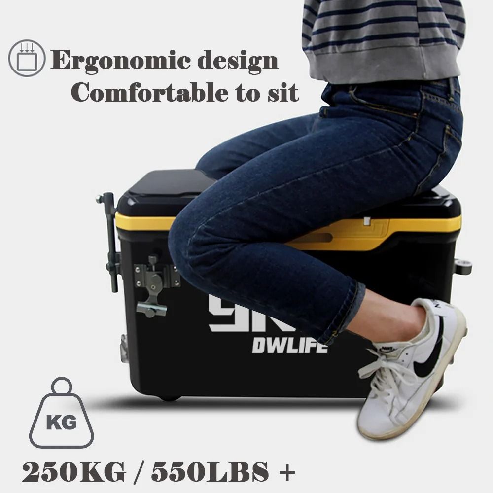 36L Multifunctional Fishing Tackle Box with Wheels and Liftable Legs