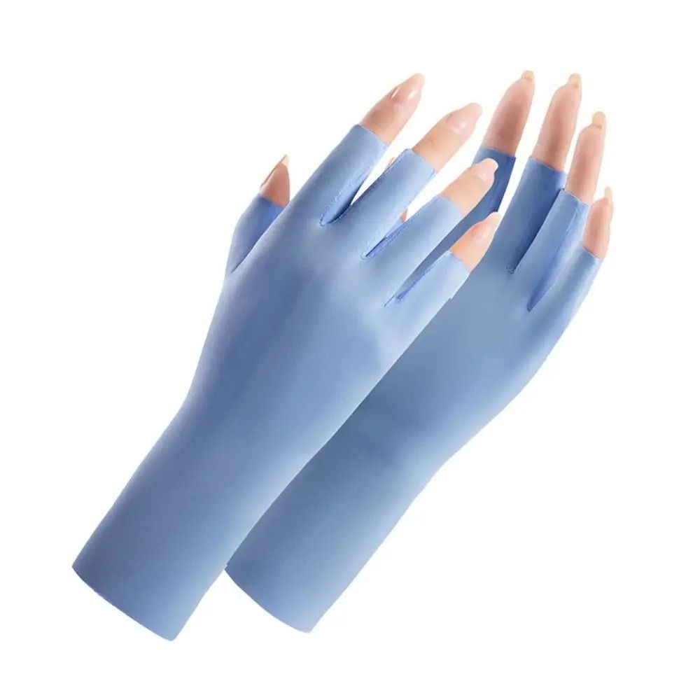 UV Protection Nail Art Gloves Open Finger Manicure Safety Gloves