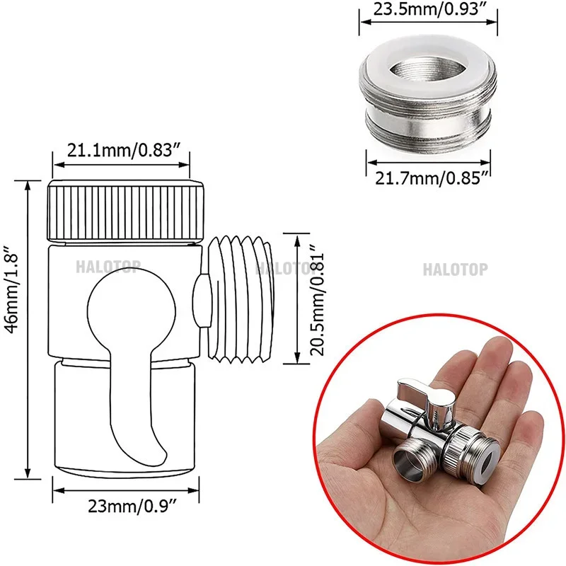 Faucet Adapter Diverter Valve – Kitchen Sink Splitter Water Tap Connector for Toilet Bidet and Shower