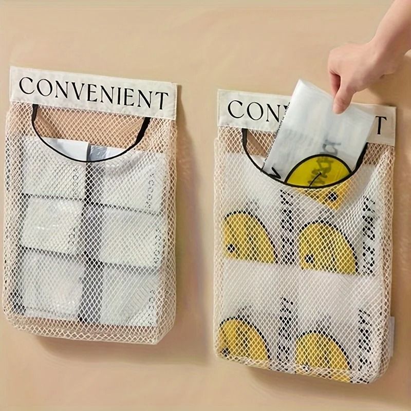 Wall Mounted Storage Bag Large Capacity Kitchen Garbage Bag Organizer