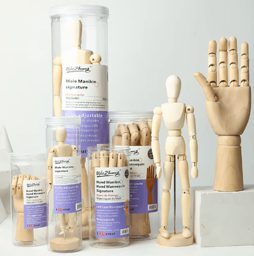 Wooden Artist Mannequin Set – Adjustable Drawing Mannequin Model with Gift Box
