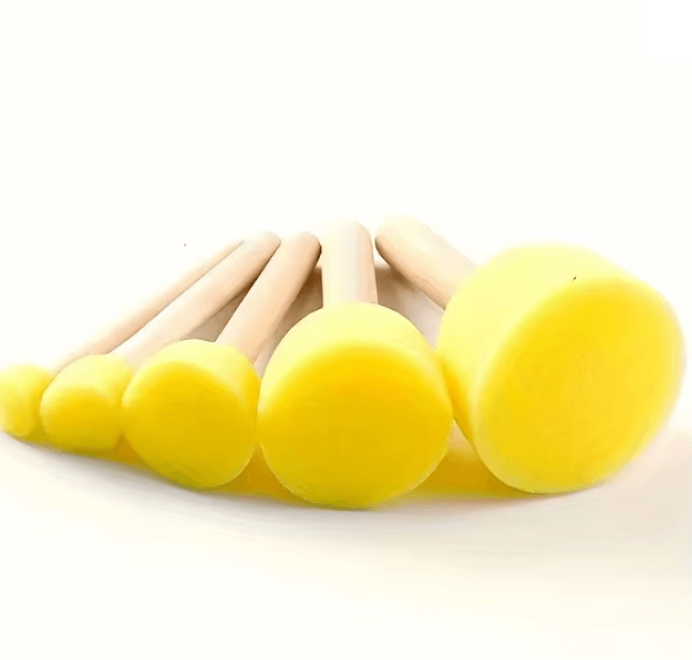 Yellow Mushroom Head Sponge Brush Set
