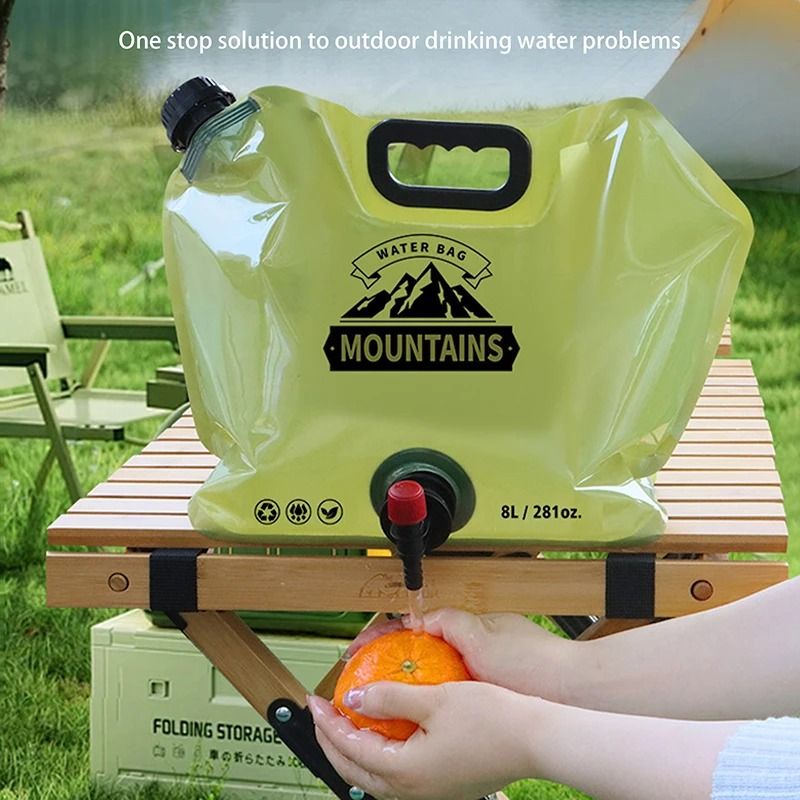 8L Outdoor Portable Water Bag with Faucet and Handle