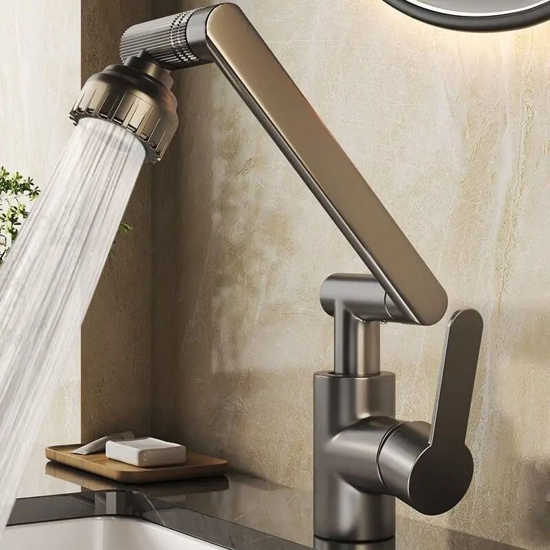 Multifunctional Robotic Arm Basin Faucet – 1080° Universal Rotating Dual-Mode Sink Mixer