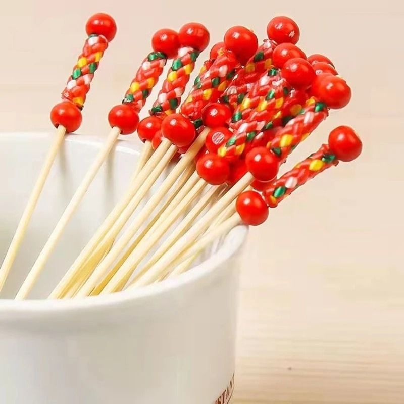 100-Piece Eco-Friendly Bamboo Banquet & Fruit Fork Set
