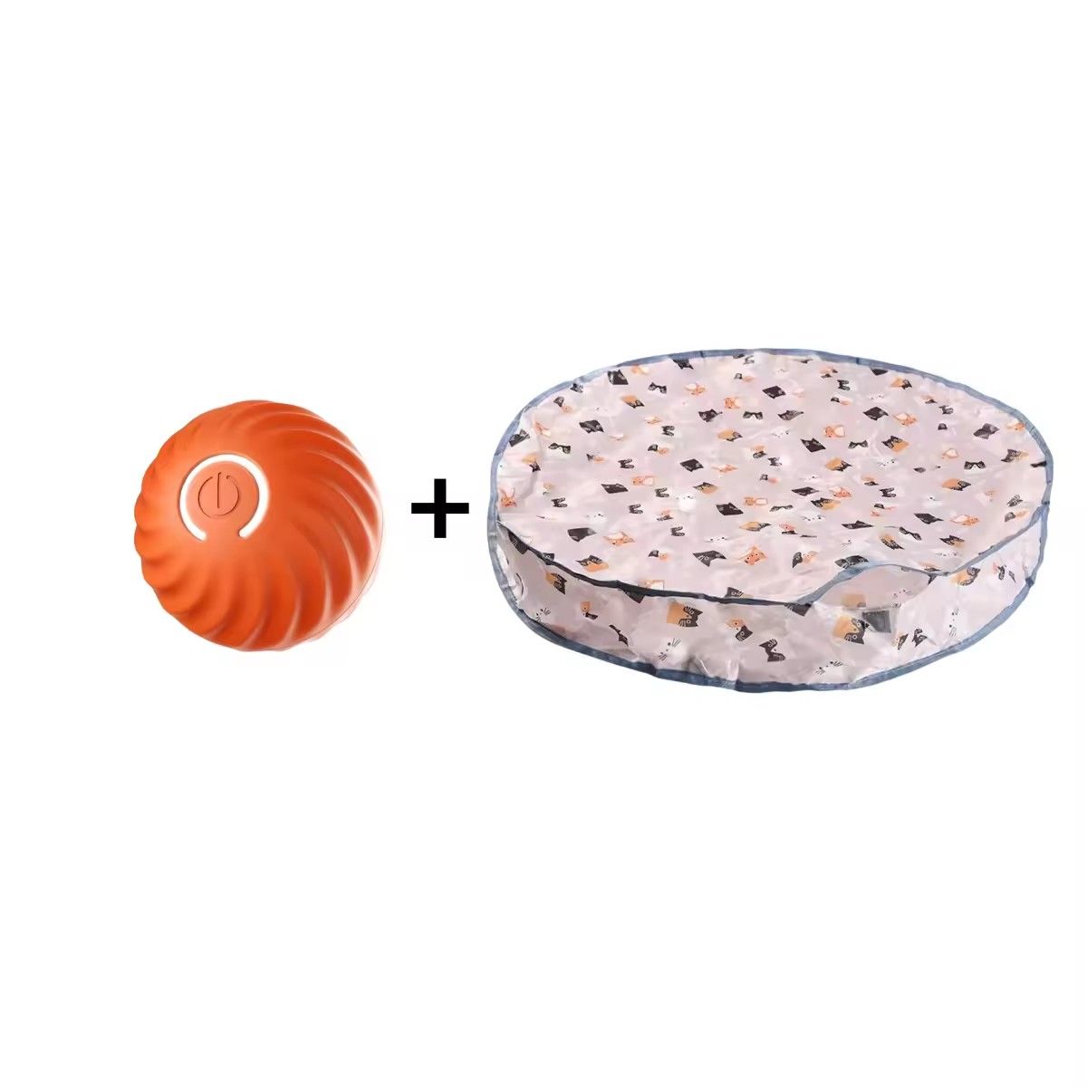 Self Rolling Dog Ball with Plush Cover, Motion Activated Interactive Toy