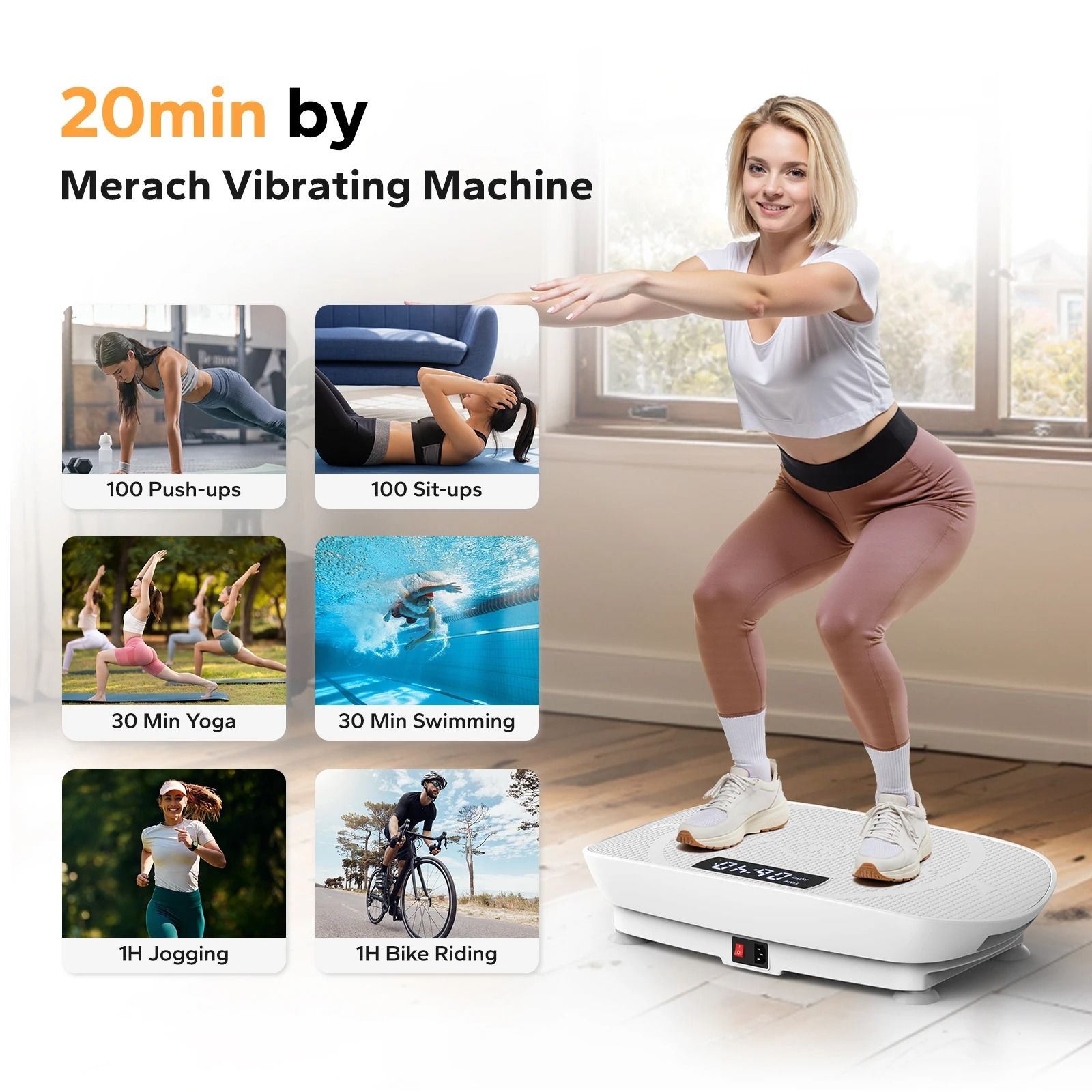 Whole Body Vibration Fitness Platform for Workout and Toning