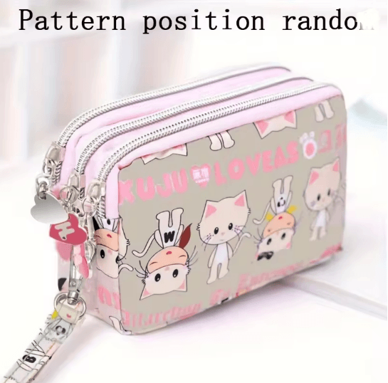 SoftCarry Womens Wrist Phone Purse Three Layer Zipper Handbag