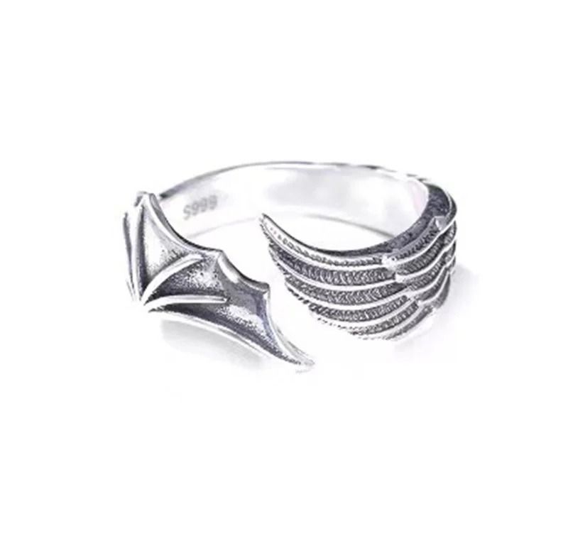 Antique Silver Dragon Wing Adjustable Ring