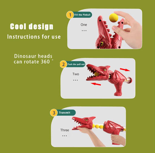 T-Rex Dinosaur Ball Shooting Toy Interactive Kids Soft Bullet Blaster