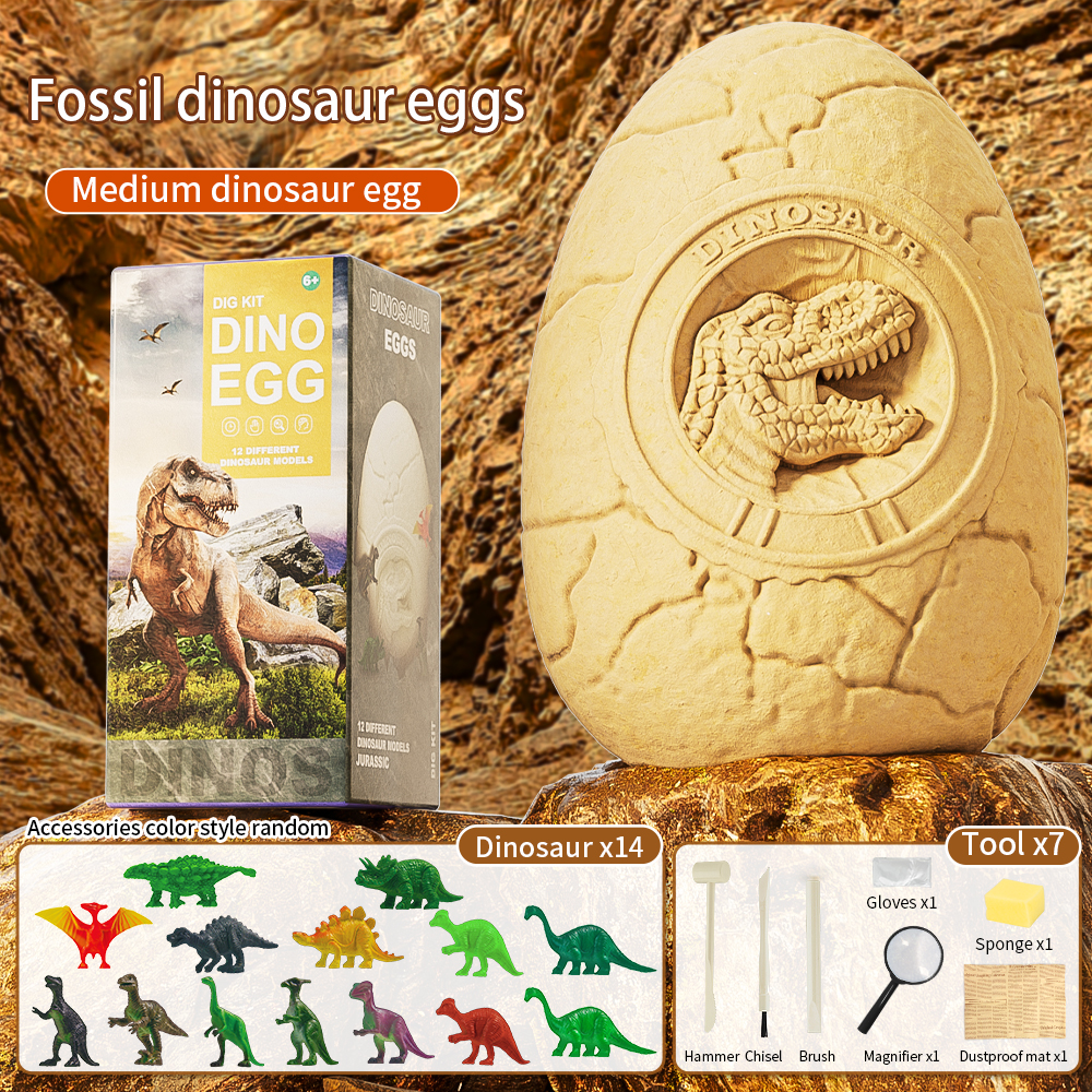 DIY Dinosaur Fossil Dig Kit Kids Archaeology Dig Toy with Dinosaur Egg Excavation