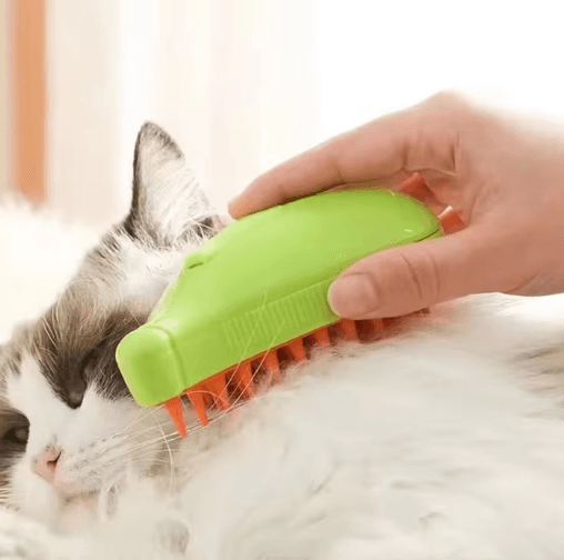Cute Pink Silicone Pet Steam Massage Brush Floating Hair Bath and Grooming Comb