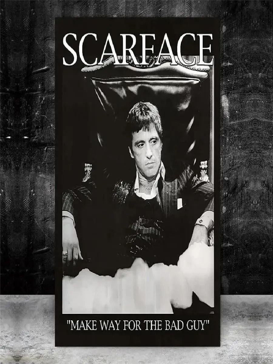 Scarface Poster Al Pacino Wall Art Gangster Movie Canvas Print