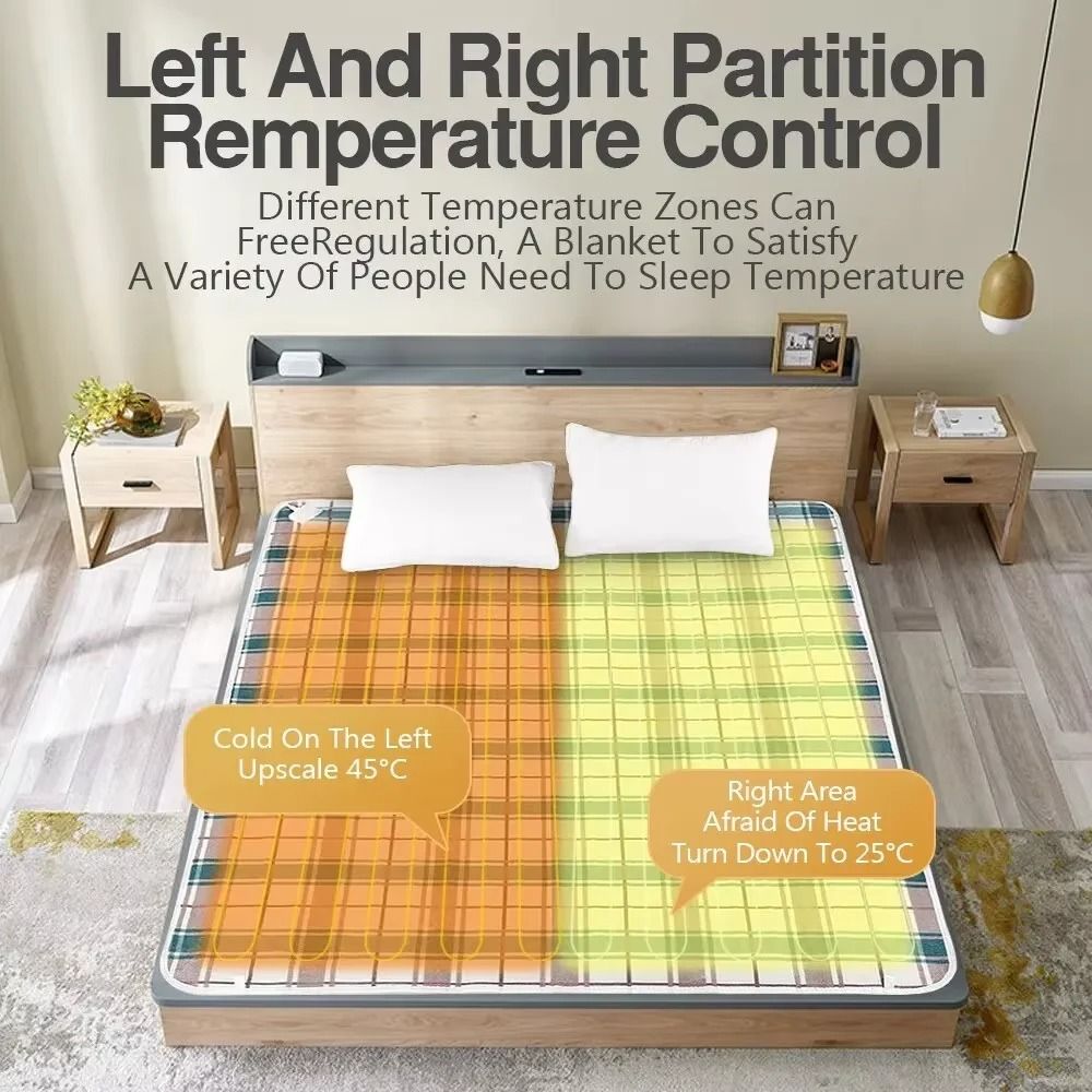 Electric Mattress Blanket Dual Control Household Mite Removal Winter Bed Cover