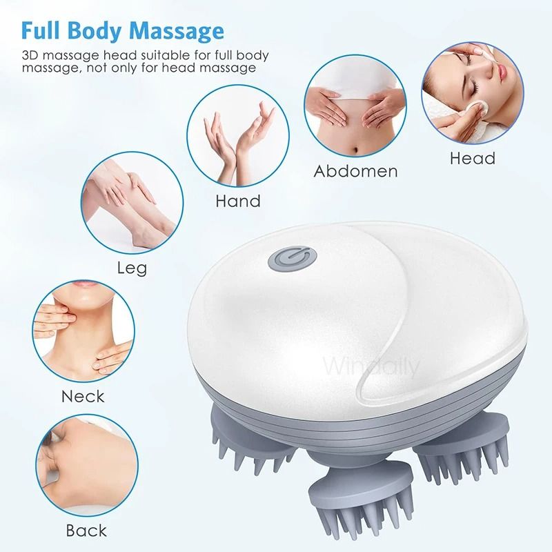 Electric Scalp Massager with Deep Tissue Kneading Vibration