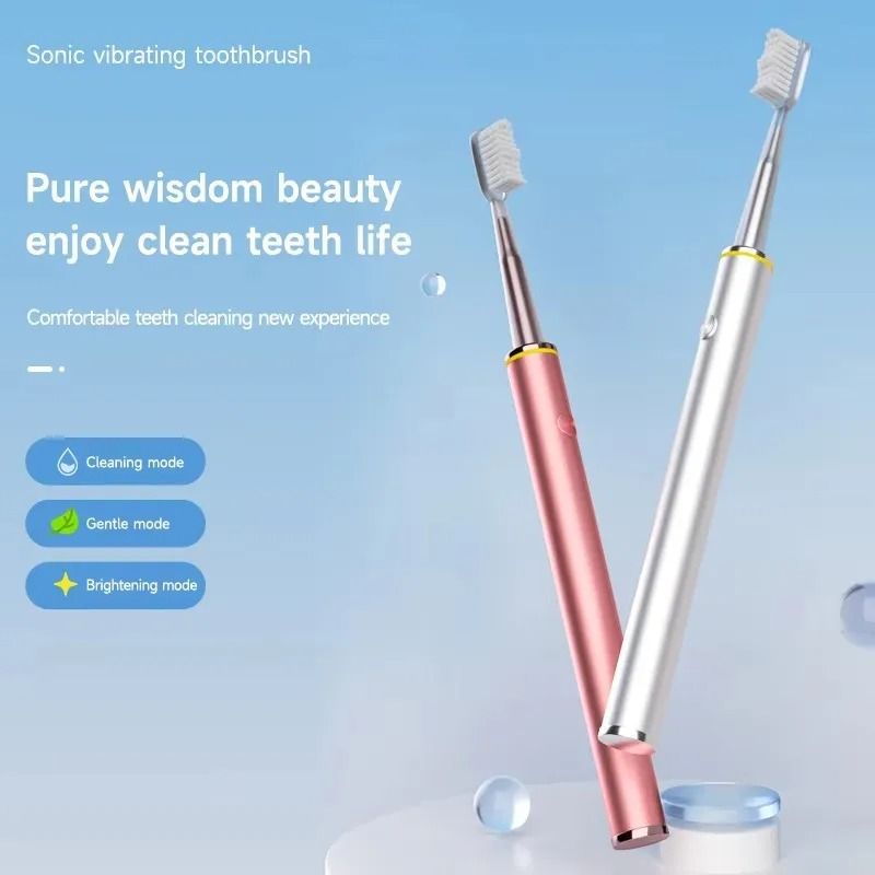 Elegant Slim-Body Sonic Electric Toothbrush with Soft DuPont Bristles for Gentle Care