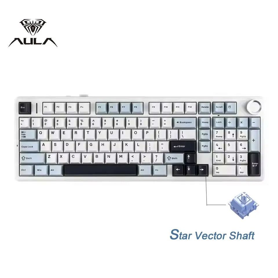 AULA F99PRO Wireless Mechanical Gaming Keyboard with Knob and Hot Swappable Gasket Mount