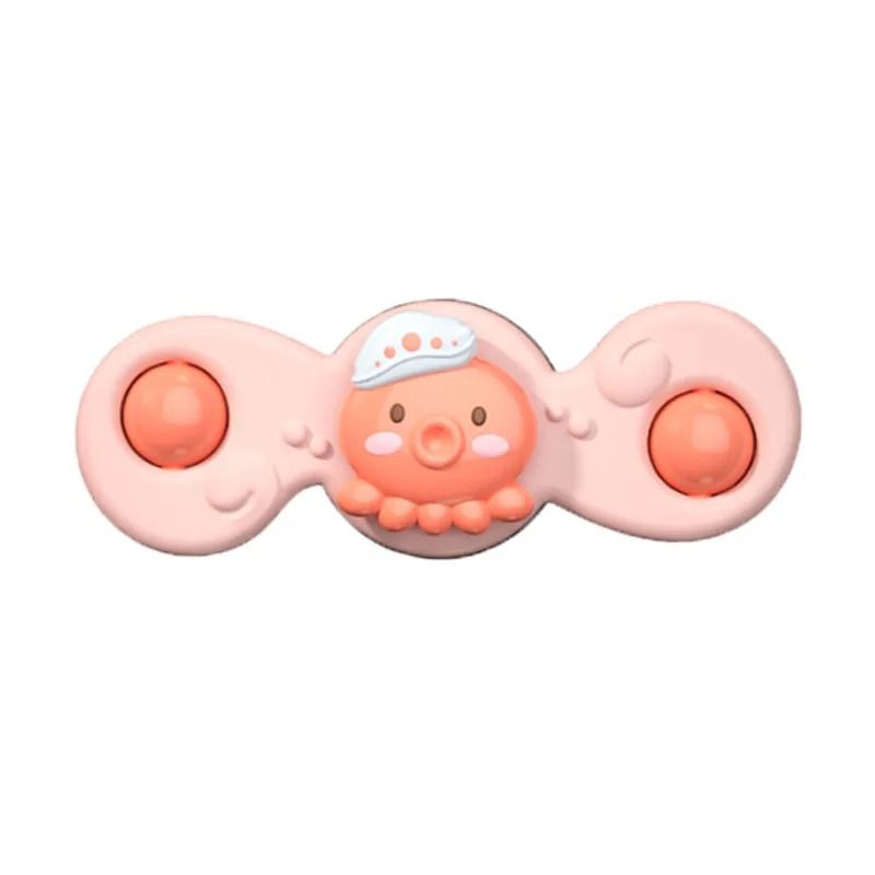 Montessori Suction Spinner Bath Toy Baby Sensory Teether Rattle