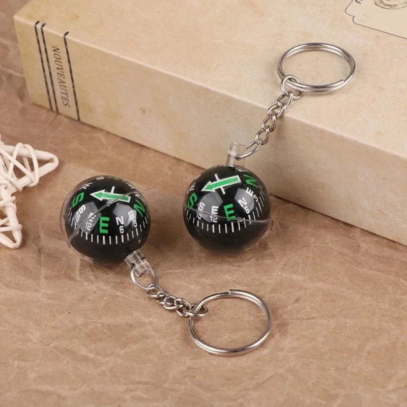 Mini Compass Keychain Emergency Ball Compass for Hiking Travel and Survival