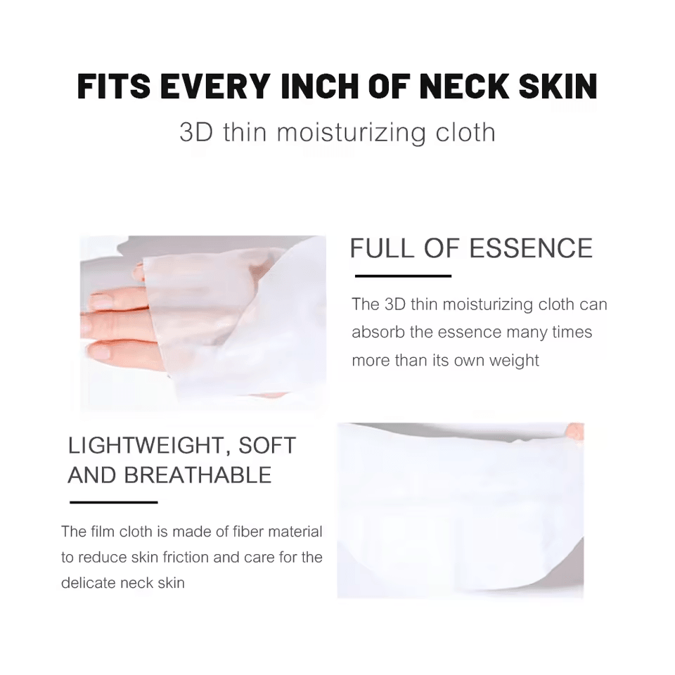 Goat Milk Collagen Neck Mask with Peptides Moisturizing and Firming Skincare Treatment 5PCS