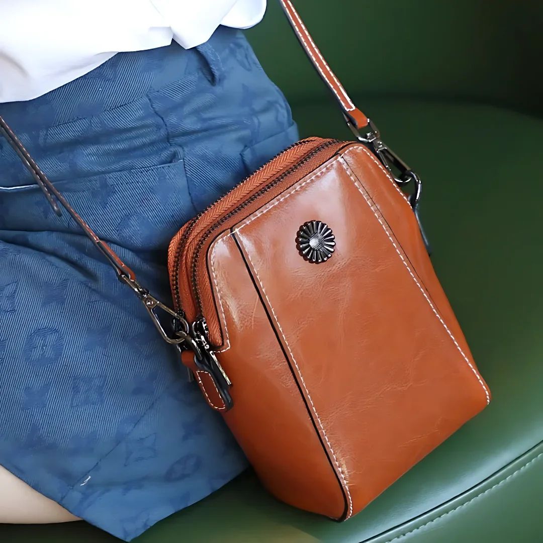 SlimElegance Vertical Phone Crossbody Bag | Women's Minimalist Leather-Style Shoulder Mini Purse