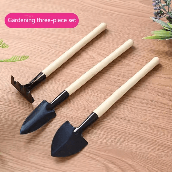 3-Piece Mini Garden Tools Set – Multi-Function Handheld Soil Shovel & Harrow Kit