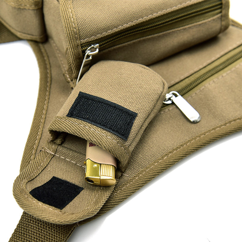 High-Quality Canvas Mens Drop Waist Fanny Pack – Durable Belt Bag for Bicycle & Motorcycle Use, Work and Travel