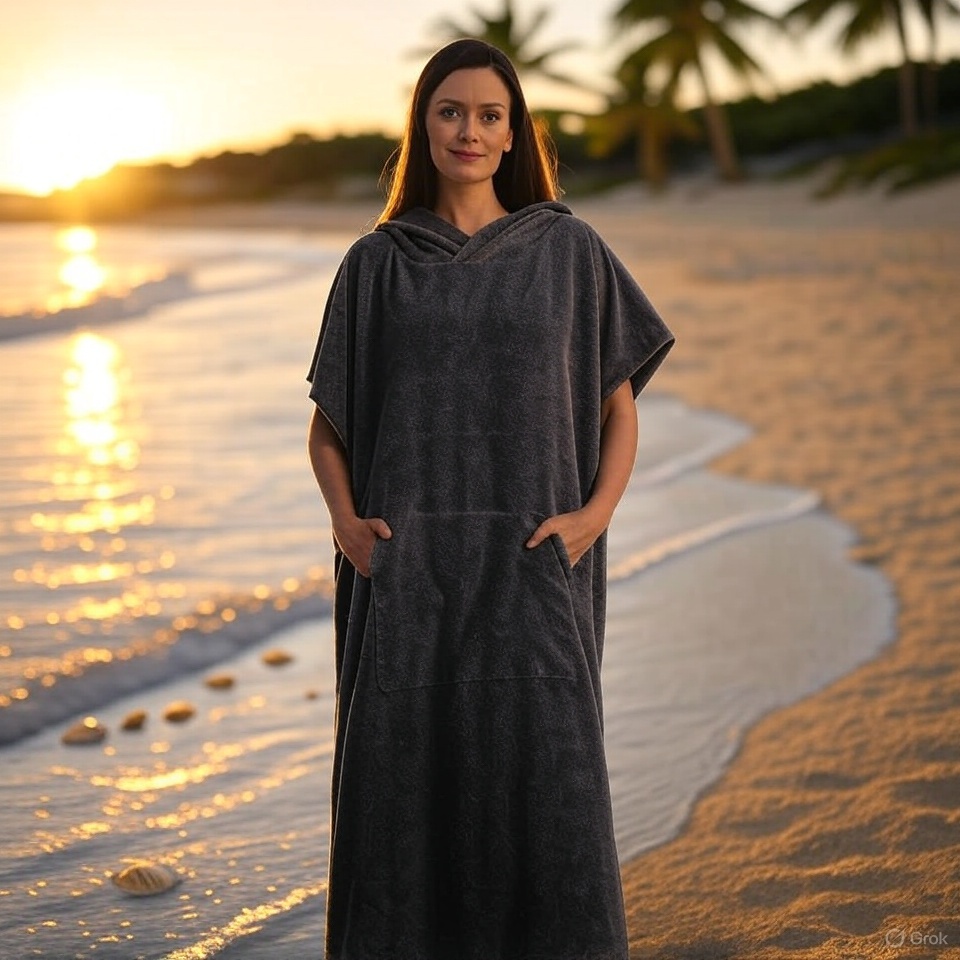 Quick Dry Surf Poncho Towel Hoodie for Adults Microfiber & Beach Changing Robe