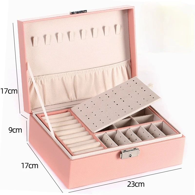Double Layer Wooden Jewelry Box