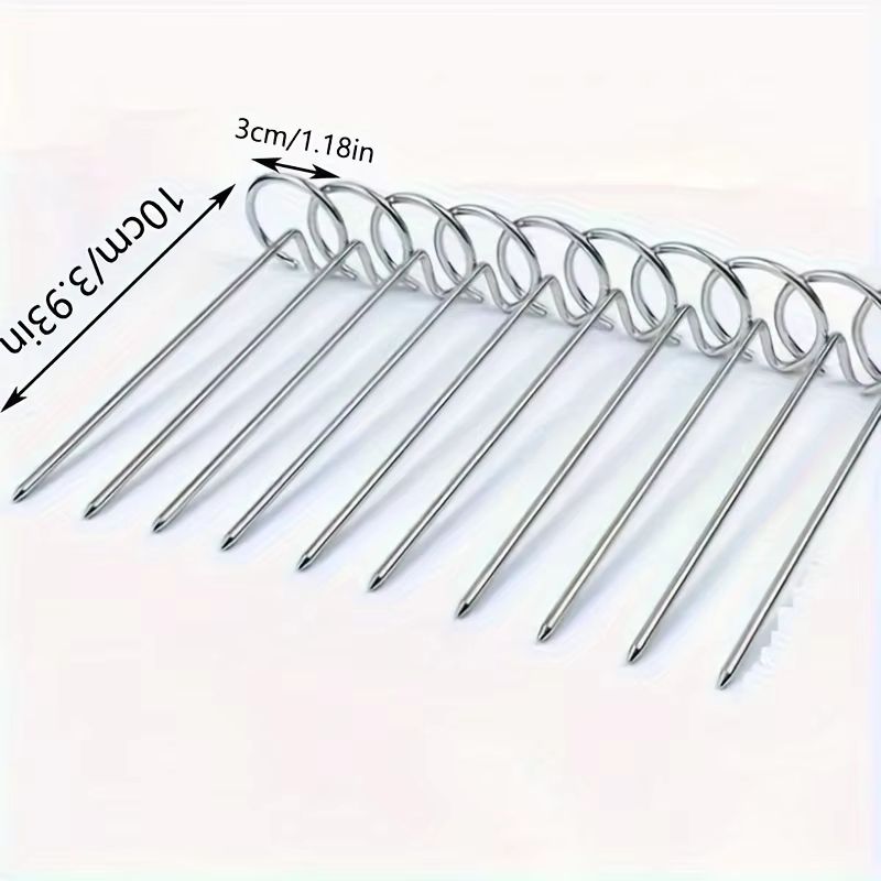10PCS Stainless Steel Air Fryer Skewer Set Vertical Grill Rack BBQ Baking Needles