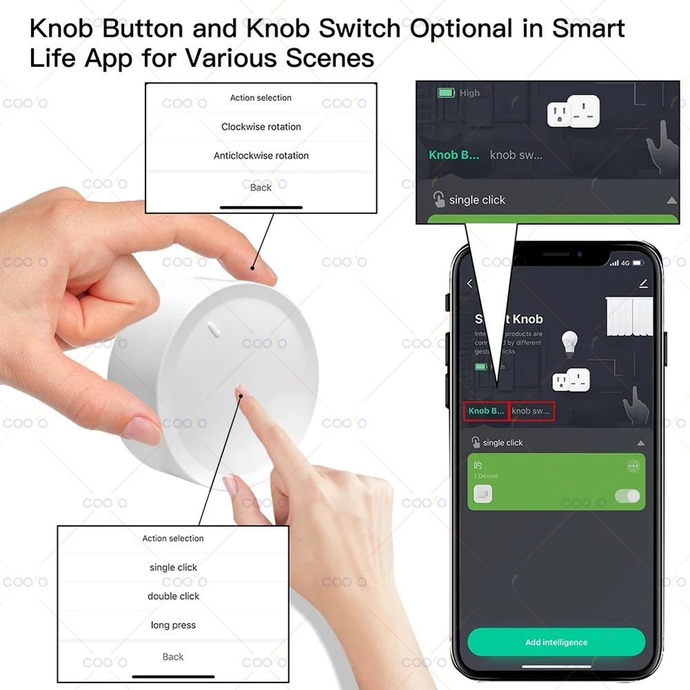 Smart Zigbee Knob Switch Wireless Scene Button and Dimmer