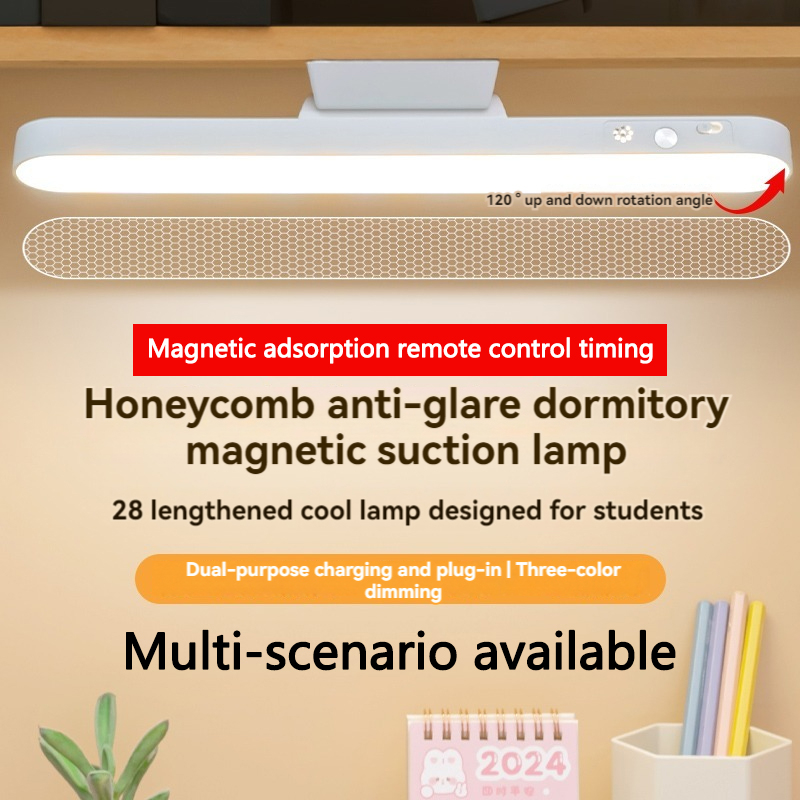 USB Rechargeable Clamp Light for Bedroom, Eye Care Dimmable Study Light with Colors for Dormitory Reading