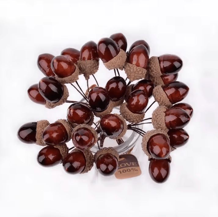 12Pcs/2set Decorative Artificial Pine Cone Bouquets – Realistic Pine Berry Flowers for Autumn Home Decor and Wedding