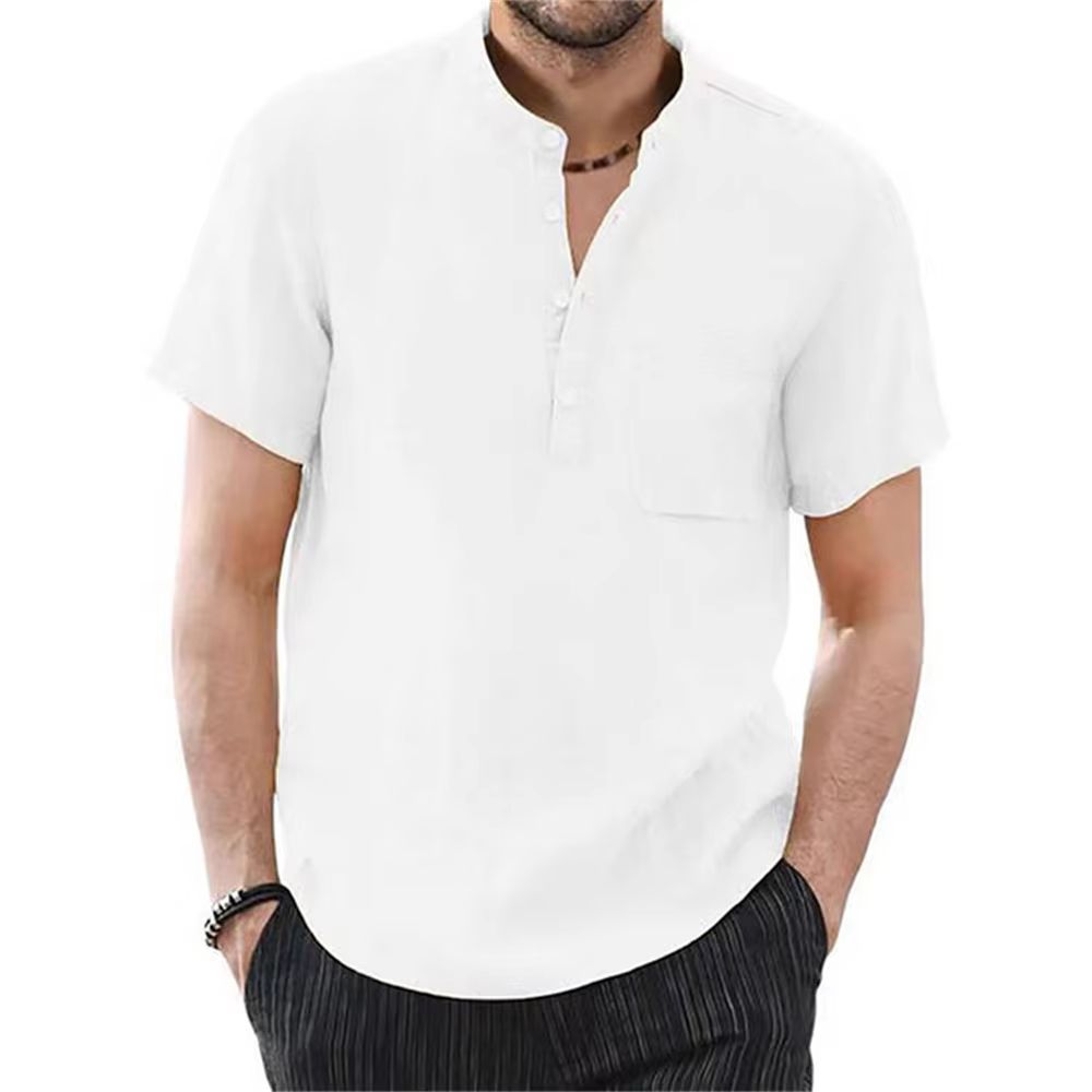 Everyday mens cotton linen t-shirt - breathable summer t-shirt in Solid Colors