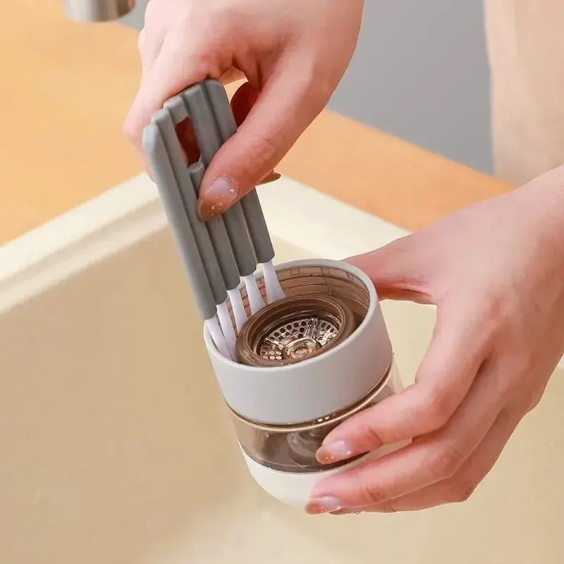 Cup Cover Groove Brush, Multifunctional Flexible Bottle Gap Cleaner, Soft Bristles Household Cleaning Tool