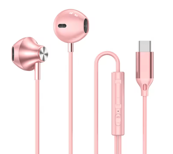 USB C Wired In Ear Headphones with HiFi Sound and Inline Control