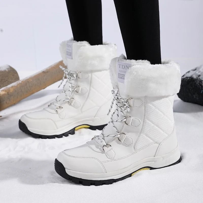 Womens Winter Snow Boots Warm Velvet Lined Non Slip Wide Toe Footwear