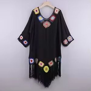Crochet Fringe Bikini Cover Up Dress