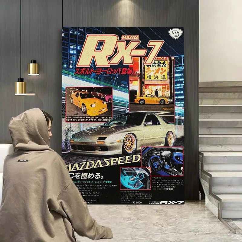 Retro JDM wall art GTR Magazine Cover Canvas Wall Decor